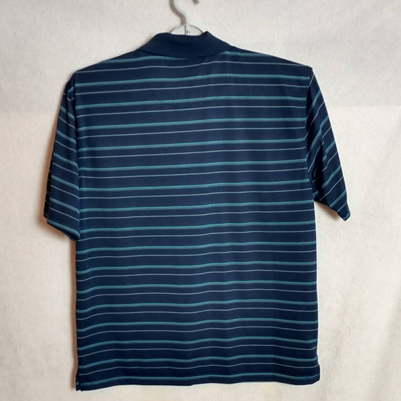 PGA Tour Golf Polo. Men's Large. Blue White Striped - Picture 3 of 6